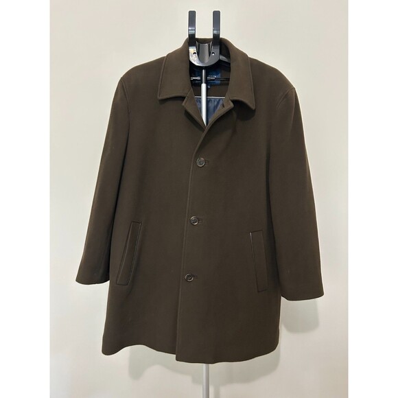 Cole Haan Men's Overcoat Wool Cashmere Blend Sz XL Brown - Picture 1 of 16